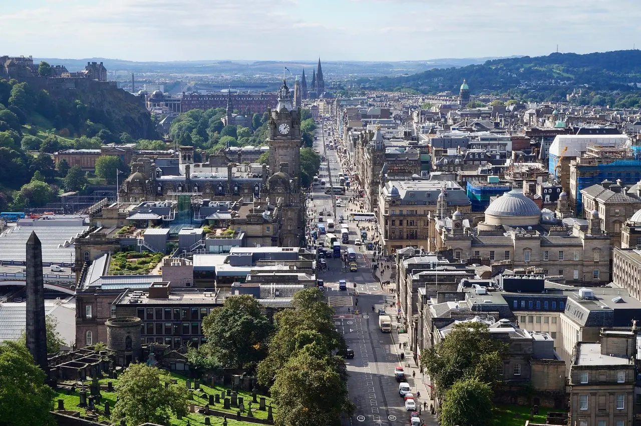 Edinburgh looking along Princes Street